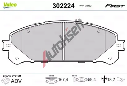 VALEO Sada brzdovch destiek FIRST VA 302224, 302224