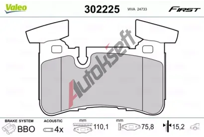 VALEO Sada brzdovch destiek FIRST VA 302225, 302225