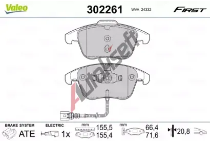 VALEO Sada brzdovch destiek FIRST VA 302261, 302261