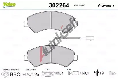 VALEO Sada brzdovch destiek FIRST VA 302264, 302264