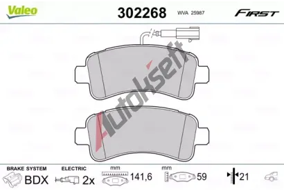 VALEO Sada brzdovch destiek FIRST VA 302268, 302268