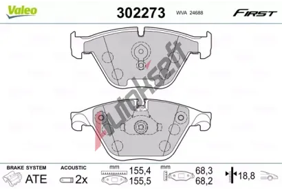 VALEO Sada brzdovch destiek FIRST VA 302273, 302273