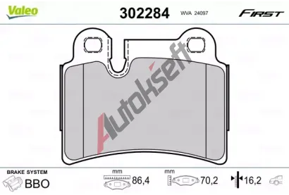 VALEO Sada brzdovch destiek FIRST VA 302284, 302284