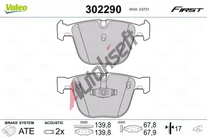 VALEO Sada brzdovch destiek FIRST VA 302290, 302290