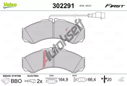 VALEO Sada brzdovch destiek FIRST VA 302291, 302291