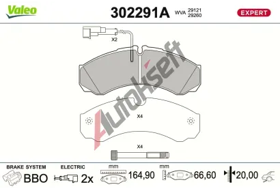 VALEO Sada brzdov�ch desti�ek EXPERT VA 302291A, 302291A