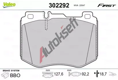 VALEO Sada brzdovch destiek FIRST VA 302292, 302292