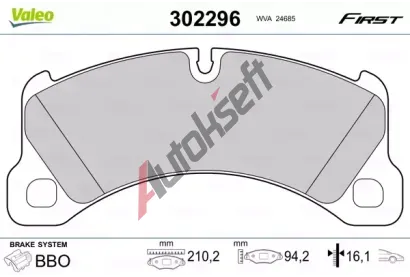 VALEO Sada brzdovch destiek FIRST VA 302296, 302296