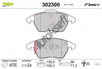 VALEO Sada brzdovch destiek FIRST VA 302300, 302300
