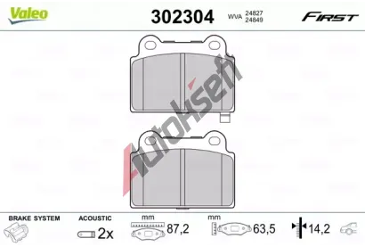 VALEO Sada brzdovch destiek FIRST VA 302304, 302304