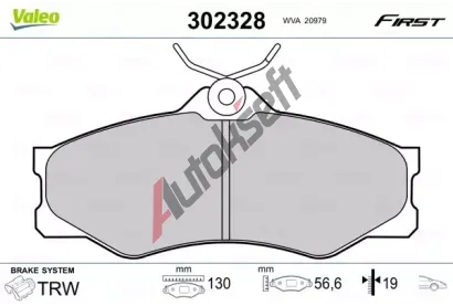 VALEO Sada brzdovch destiek FIRST VA 302328, 302328