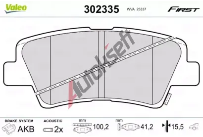VALEO Sada brzdovch destiek FIRST VA 302335, 302335