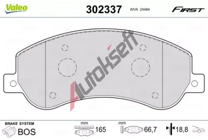 VALEO Sada brzdovch destiek FIRST VA 302337, 302337