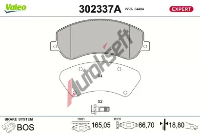 VALEO Sada brzdov�ch desti�ek EXPERT VA 302337A, 302337A