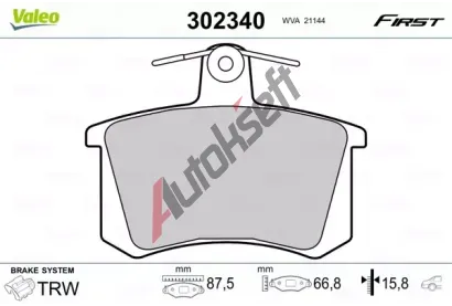 VALEO Sada brzdovch destiek FIRST VA 302340, 302340