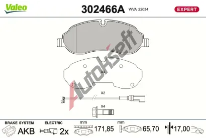 VALEO Sada brzdov�ch desti�ek EXPERT VA 302466A, 302466A