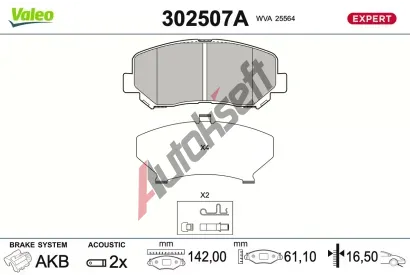 VALEO Sada brzdov�ch desti�ek EXPERT VA 302507A, 302507A