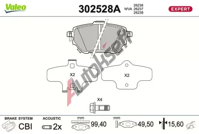 VALEO Sada brzdov�ch desti�ek EXPERT VA 302528A, 302528A