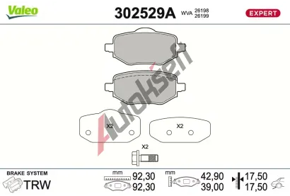 VALEO Sada brzdov�ch desti�ek EXPERT VA 302529A, 302529A