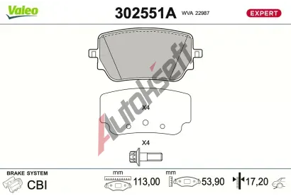 VALEO Sada brzdov�ch desti�ek EXPERT VA 302551A, 302551A