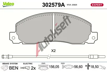 VALEO Sada brzdov�ch desti�ek EXPERT VA 302579A, 302579A