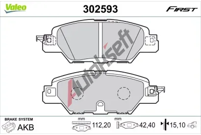 VALEO Sada brzdovch destiek FIRST VA 302593, 302593