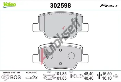 VALEO Sada brzdov�ch desti�ek FIRST VA 302598, 302598