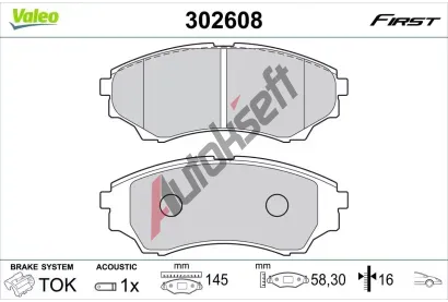 VALEO Sada brzdovch destiek FIRST VA 302608, 302608