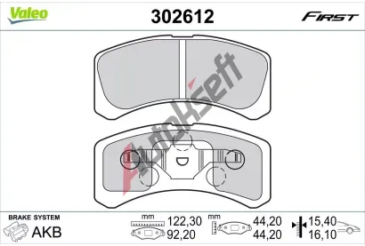 VALEO Sada brzdov�ch desti�ek FIRST VA 302612, 302612