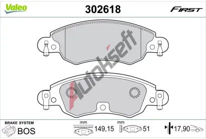 VALEO Sada brzdovch destiek FIRST VA 302618, 302618