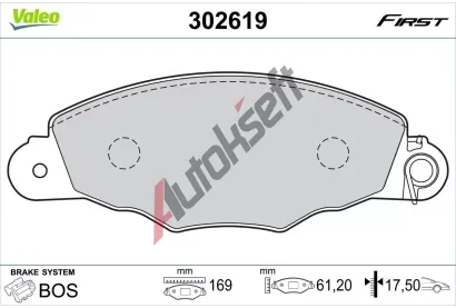 VALEO Sada brzdovch destiek FIRST VA 302619, 302619