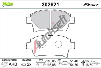 VALEO Sada brzdovch destiek FIRST VA 302621, 302621