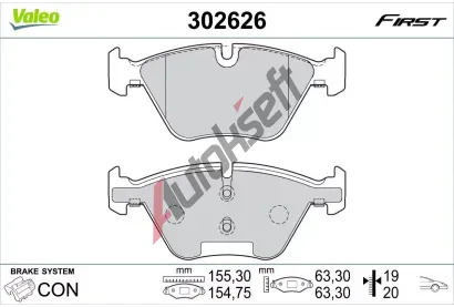 VALEO Sada brzdov�ch desti�ek FIRST VA 302626, 302626