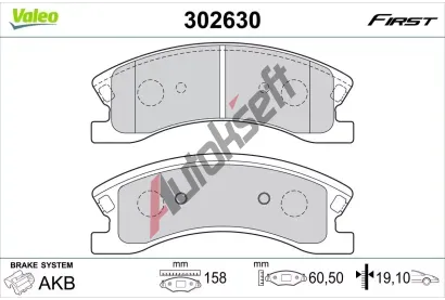 VALEO Sada brzdových destiček FIRST VA 302630, 302630 VALEO Sada brzdových destiček FIRST VA 302630, 302630