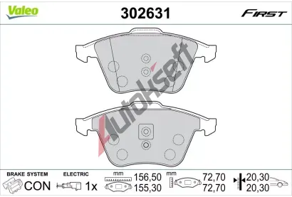 VALEO Sada brzdových destiček FIRST VA 302631, 302631 VALEO Sada brzdových destiček FIRST VA 302631, 302631
