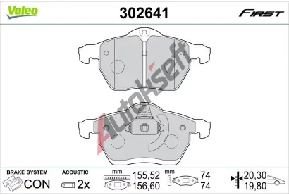 VALEO Sada brzdovch destiek FIRST VA 302641, 302641