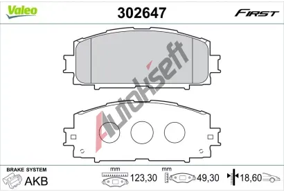 VALEO Sada brzdovch destiek FIRST VA 302647, 302647