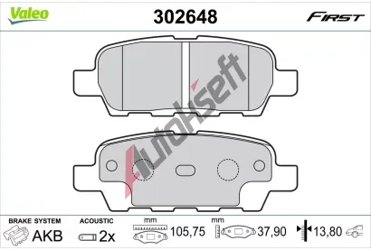 VALEO Sada brzdov�ch desti�ek FIRST VA 302648, 302648