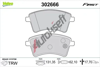 VALEO Sada brzdovch destiek FIRST VA 302666, 302666