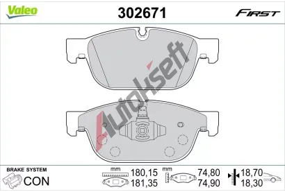 VALEO Sada brzdovch destiek FIRST VA 302671, 302671
