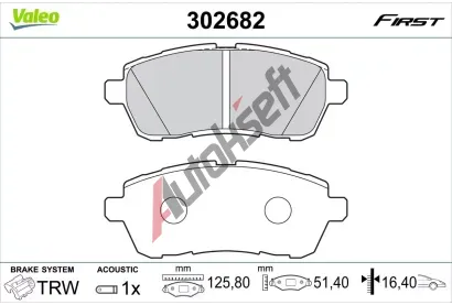 VALEO Sada brzdovch destiek FIRST VA 302682, 302682
