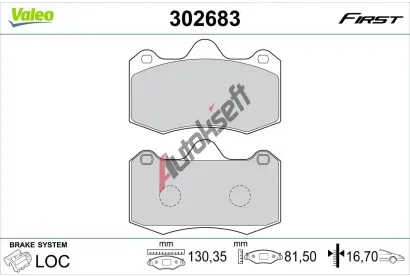 VALEO Sada brzdov�ch desti�ek FIRST VA 302683, 302683