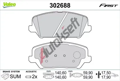 VALEO Sada brzdovch destiek FIRST VA 302688, 302688