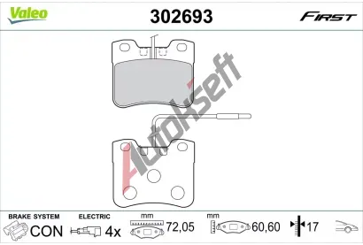 VALEO Sada brzdovch destiek FIRST VA 302693, 302693