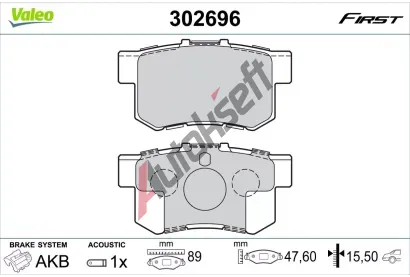 VALEO Sada brzdových destiček FIRST VA 302696, 302696 VALEO Sada brzdových destiček FIRST VA 302696, 302696