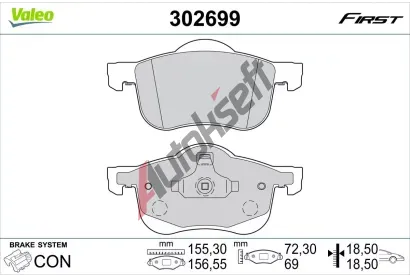 VALEO Sada brzdovch destiek FIRST VA 302699, 302699