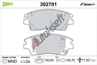 VALEO Sada brzdov�ch desti�ek FIRST VA 302701, 302701