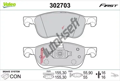 VALEO Sada brzdovch destiek FIRST VA 302703, 302703