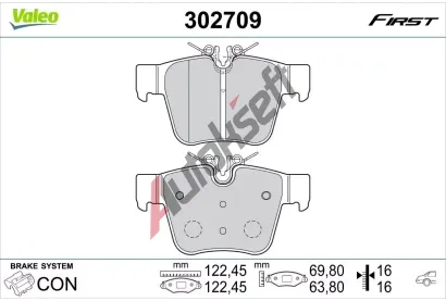 VALEO Sada brzdov�ch desti�ek FIRST VA 302709, 302709