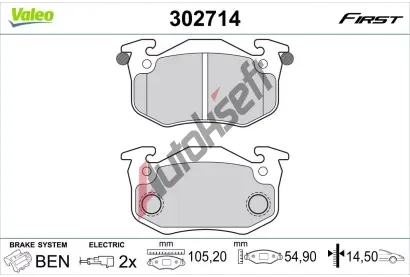 VALEO Sada brzdov�ch desti�ek FIRST VA 302714, 302714
